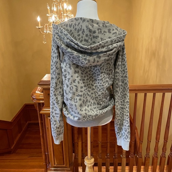 Current/Elliott The Zip Hoodie in Grey Leopard *LIKE NEW! - Picture 6 of 7